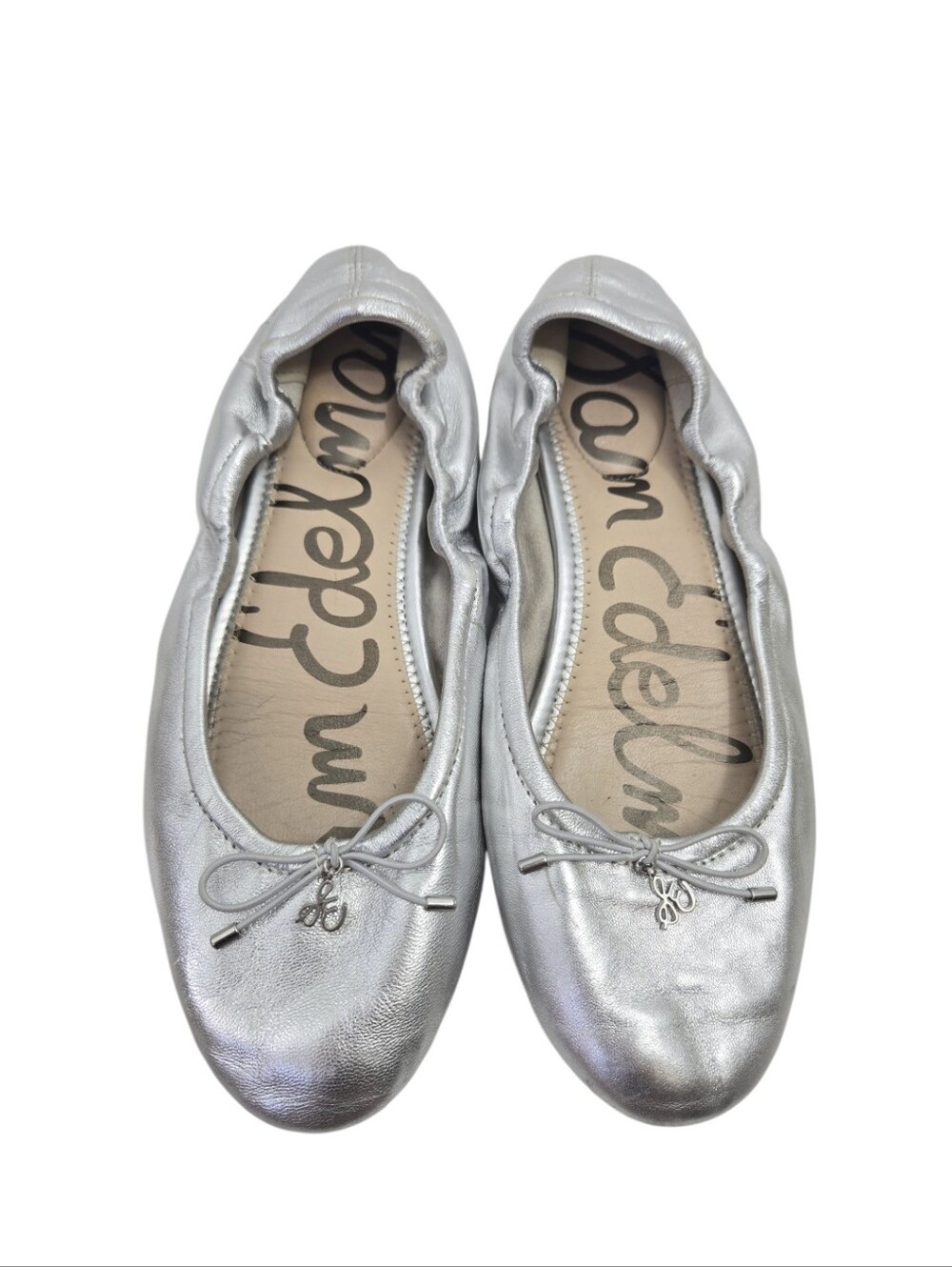 Sam Edelman Metallic Silver Leather Ballet Flats